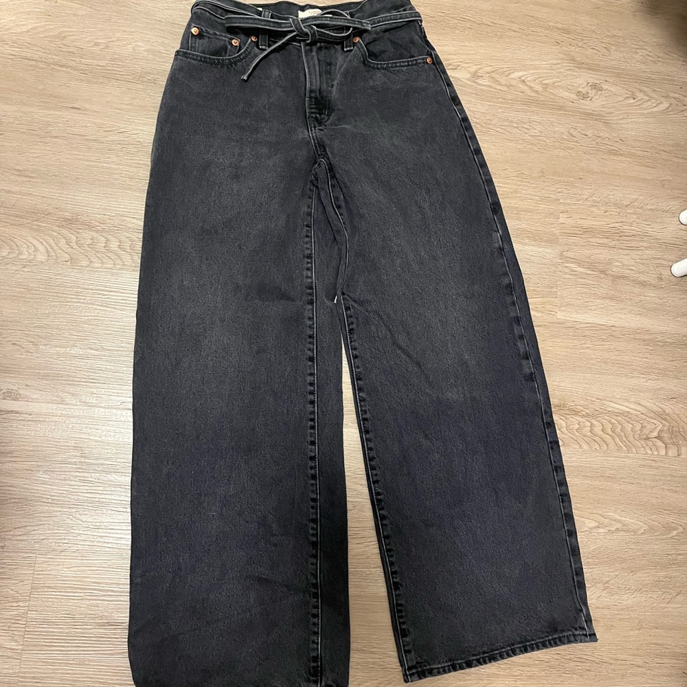 Levi's Black XL BAGGY Straight Leg Jeans size 25